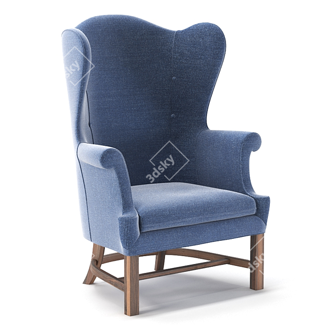 18th Century English Wing Chair: Timeless Elegance 3D model image 5