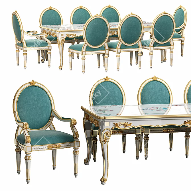 Andrea Fanfani Pranzo Classic Dining Table 3D model image 1