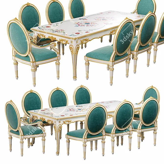 Andrea Fanfani Pranzo Classic Dining Table 3D model image 2