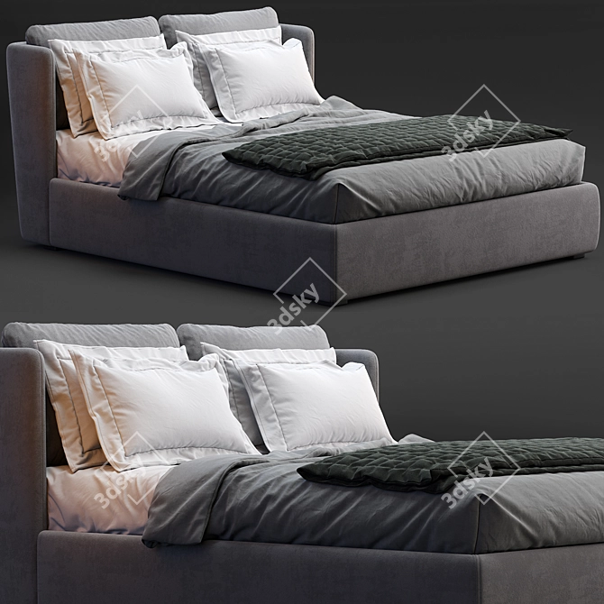 Elegant Meridiani KIRA Bed 3D model image 1