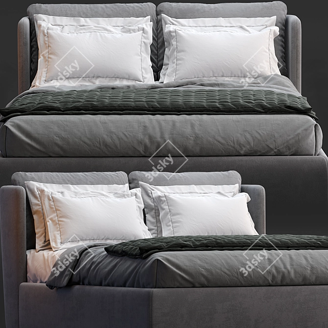 Elegant Meridiani KIRA Bed 3D model image 4