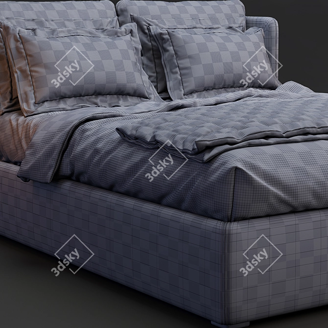 Elegant Meridiani KIRA Bed 3D model image 5