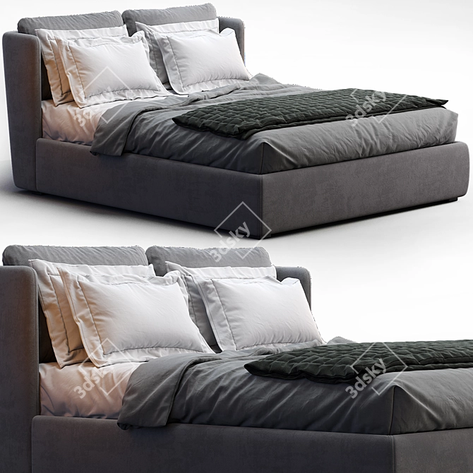 Elegant Meridiani KIRA Bed 3D model image 7