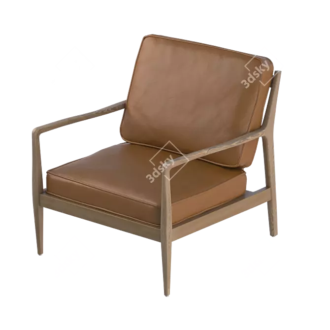 Elegant Dilma Leather Armchair 3D model image 1