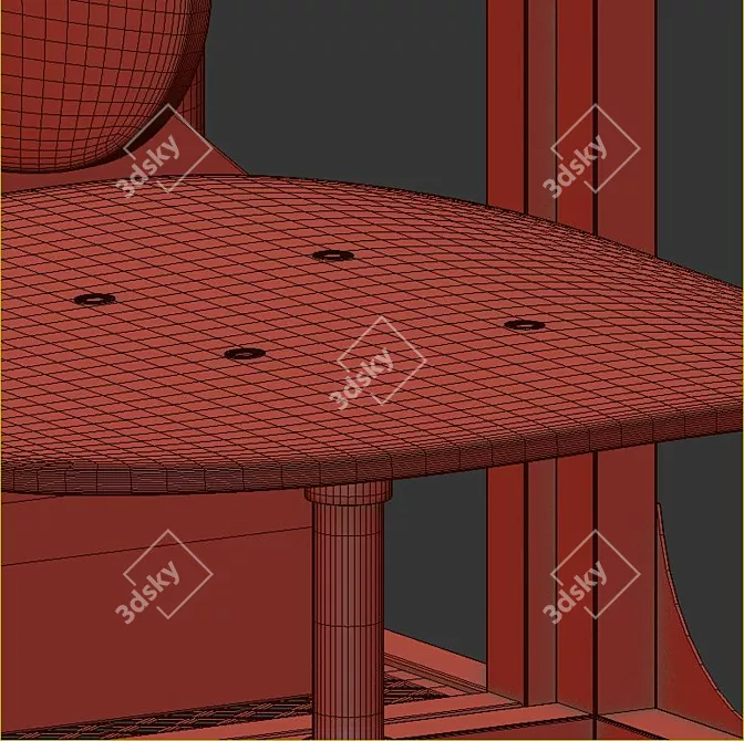 Minimalist Black Work Table Set 3D model image 5