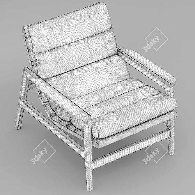 Elegant Ipanema Armchair 3D model image 4