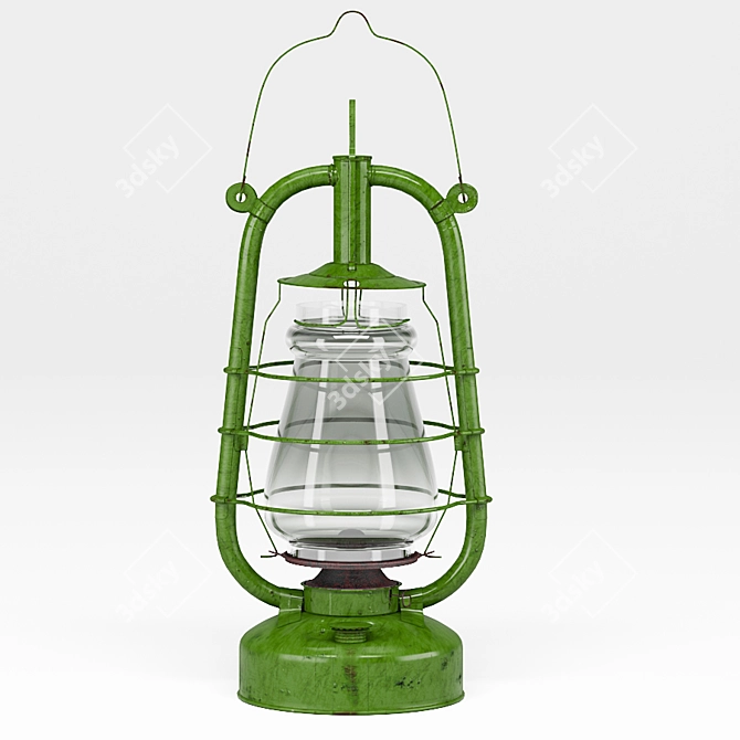 Title: Vintage Soviet "Bat" Kerosene Lamp 3D model image 5