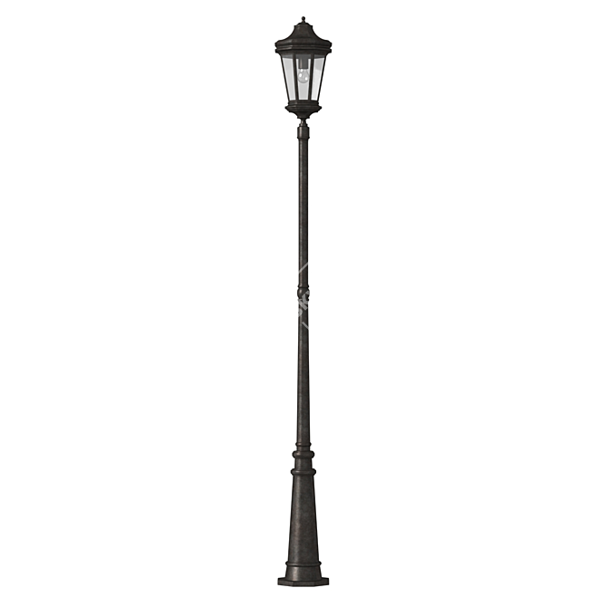 Elegant Forged Street Lamp 3D model image 1