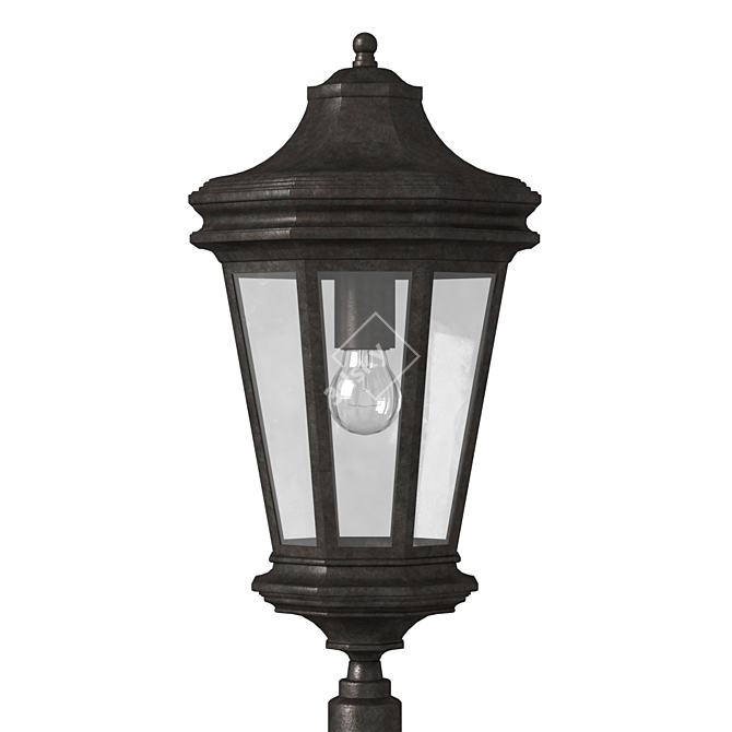 Elegant Forged Street Lamp 3D model image 2