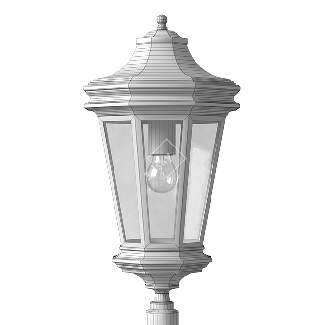 Elegant Forged Street Lamp 3D model image 3