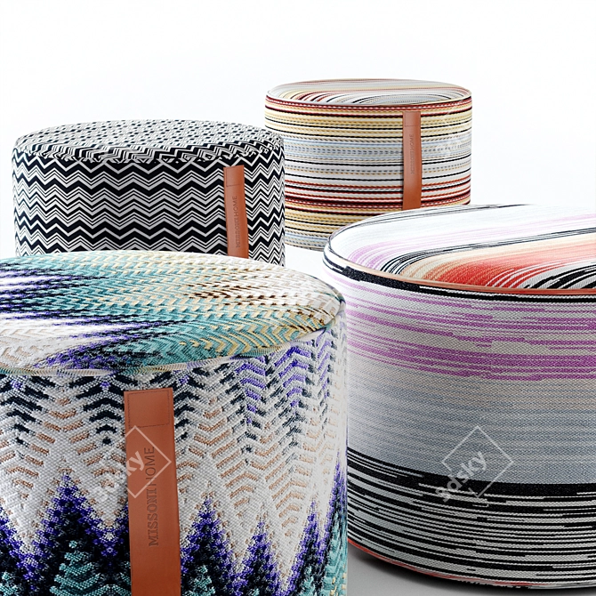 Missoni Home Chic Poufs 3D model image 2