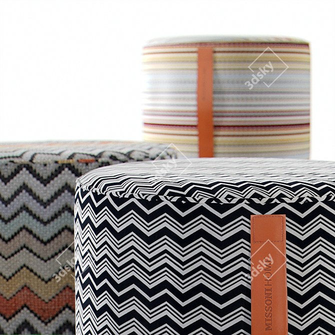 Missoni Home Chic Poufs 3D model image 4