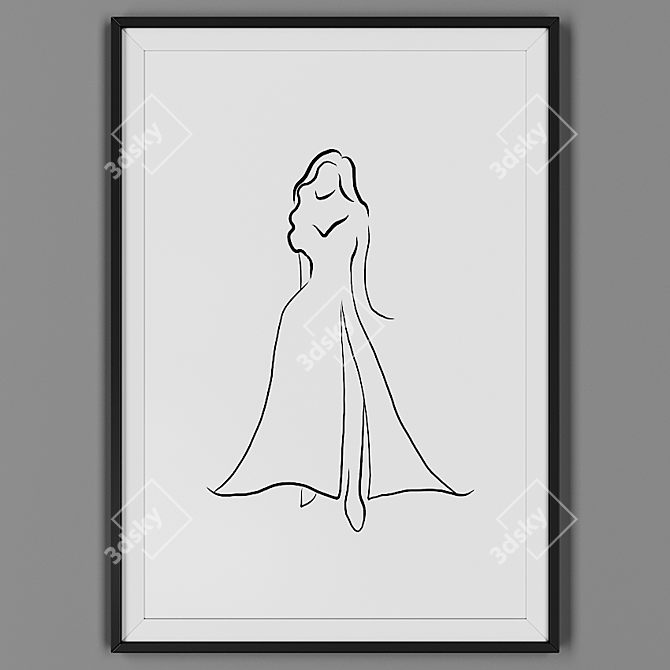 Minimalist Black Picture Frame 3D model image 1