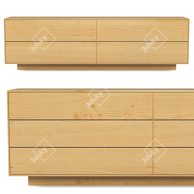 Seam Drawer Unit: Modern Storage Solution 3D model image 1