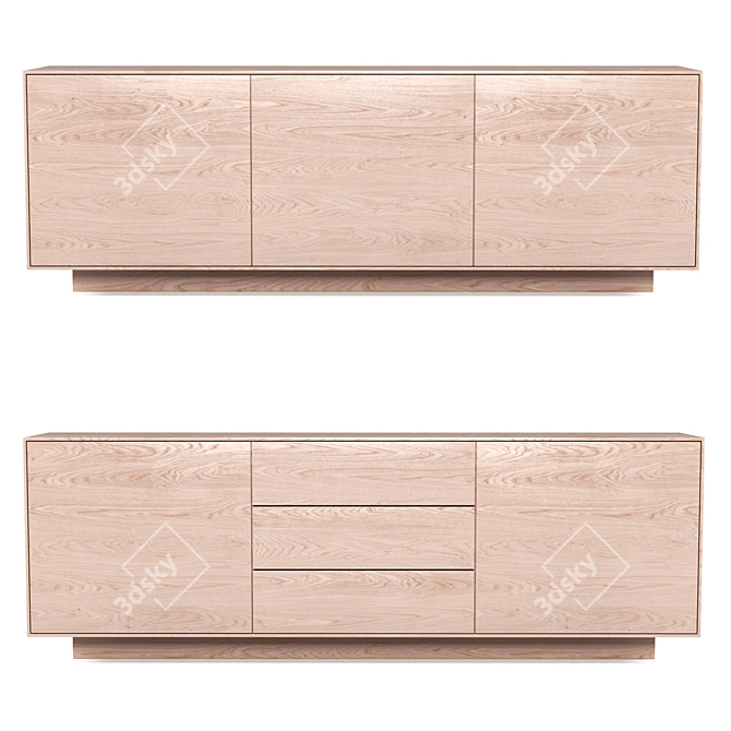 Seam Drawer Unit: Modern Storage Solution 3D model image 2