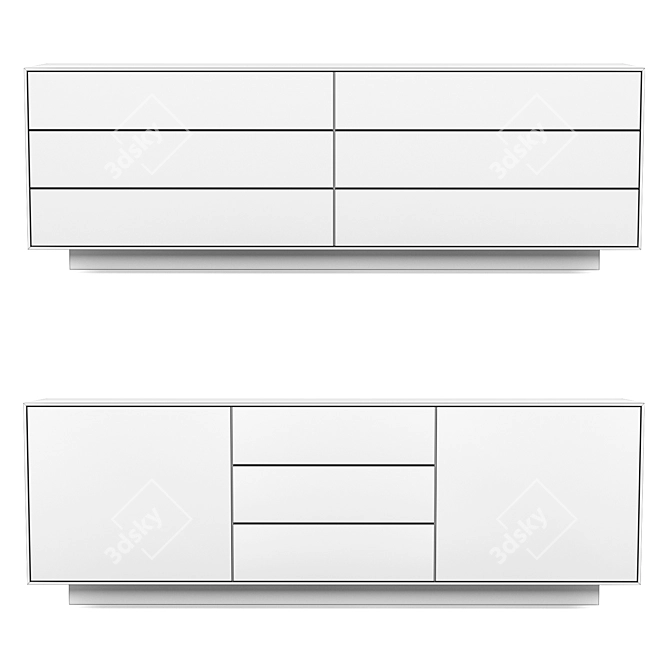 Seam Drawer Unit: Modern Storage Solution 3D model image 3