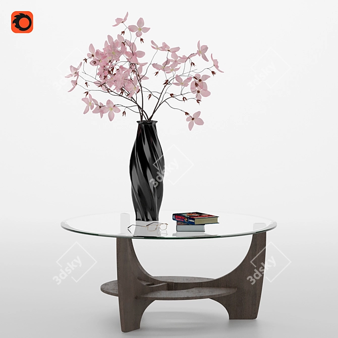 Blooming Beauty: Flowers in Vase 3D model image 1