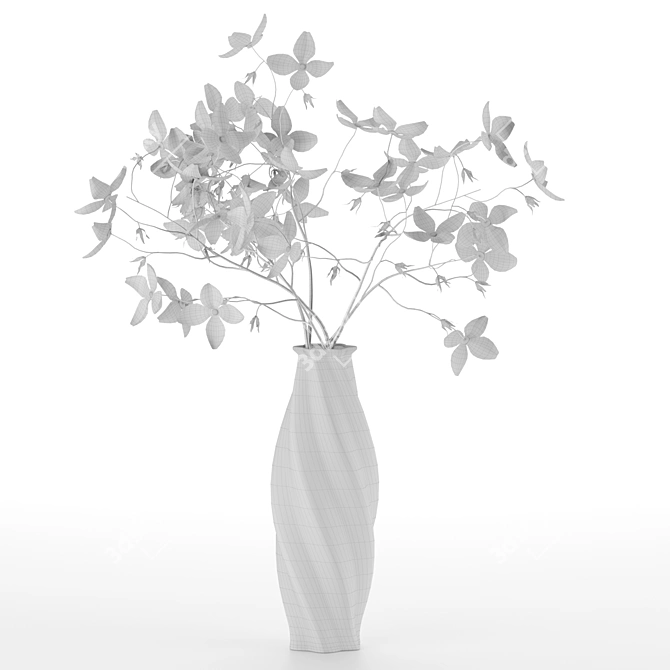 Blooming Beauty: Flowers in Vase 3D model image 8