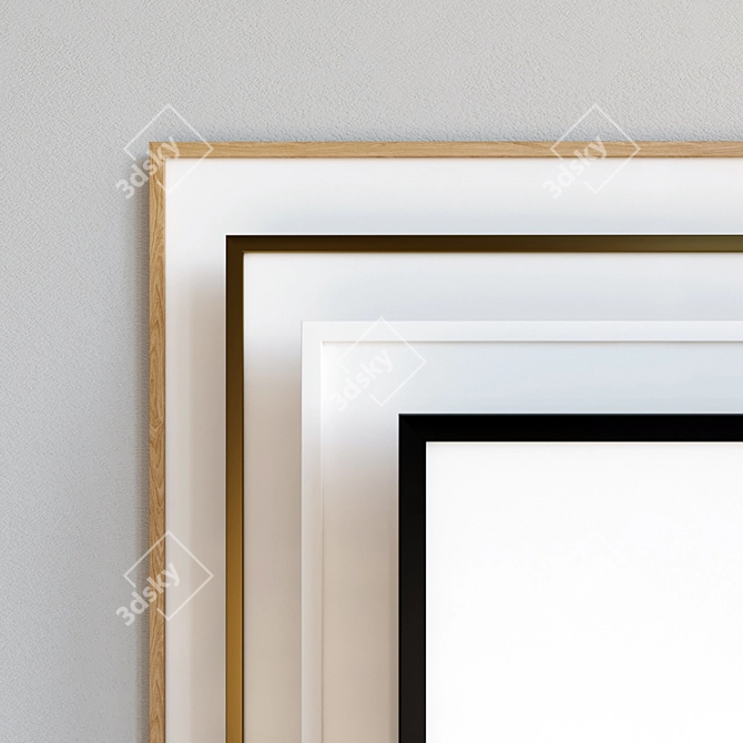 Elegant Frame Set: Double Posters 3D model image 2