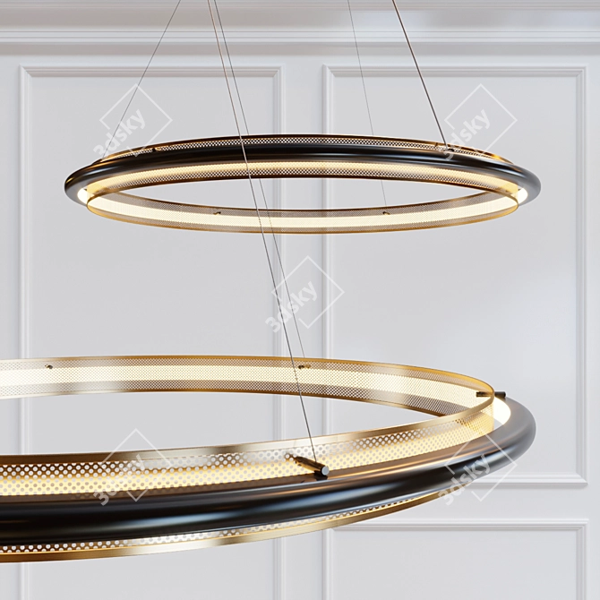 HaloGlow LED Chandelier 3D model image 1