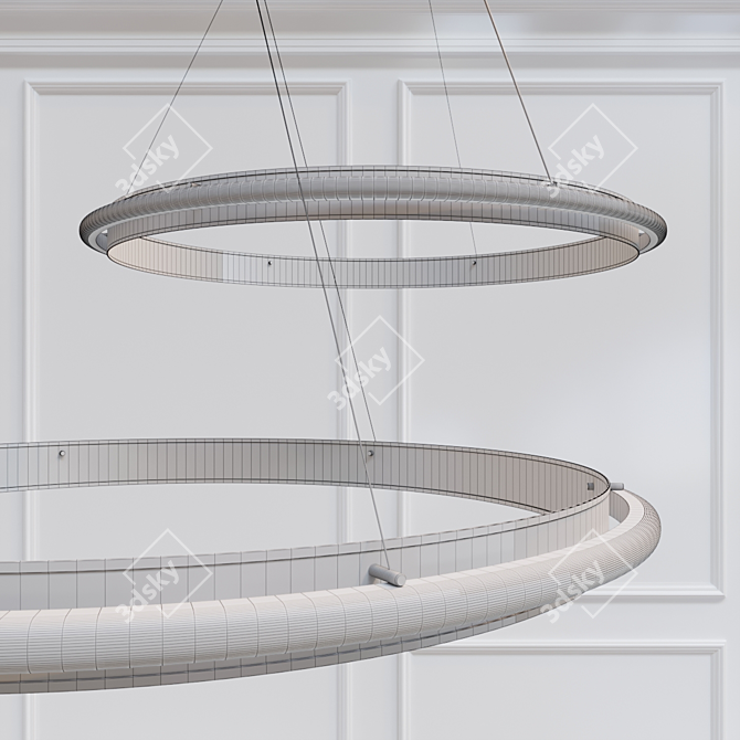 HaloGlow LED Chandelier 3D model image 2