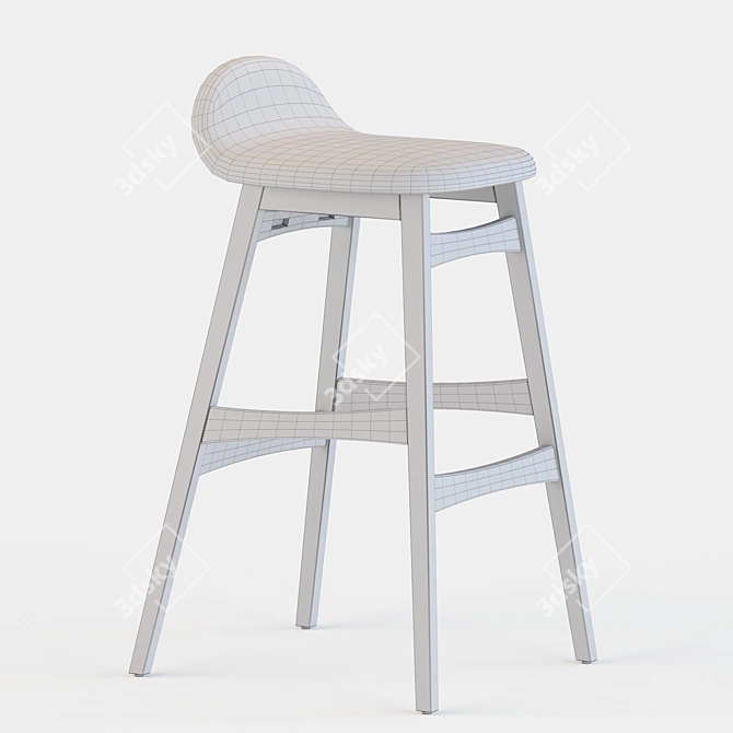 Duro 30" Upholstered Solid Wood Bar Stool 3D model image 4