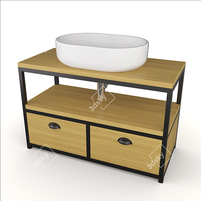 Noreedge Midler Cabinet + Mira Norwich Basin 3D model image 1