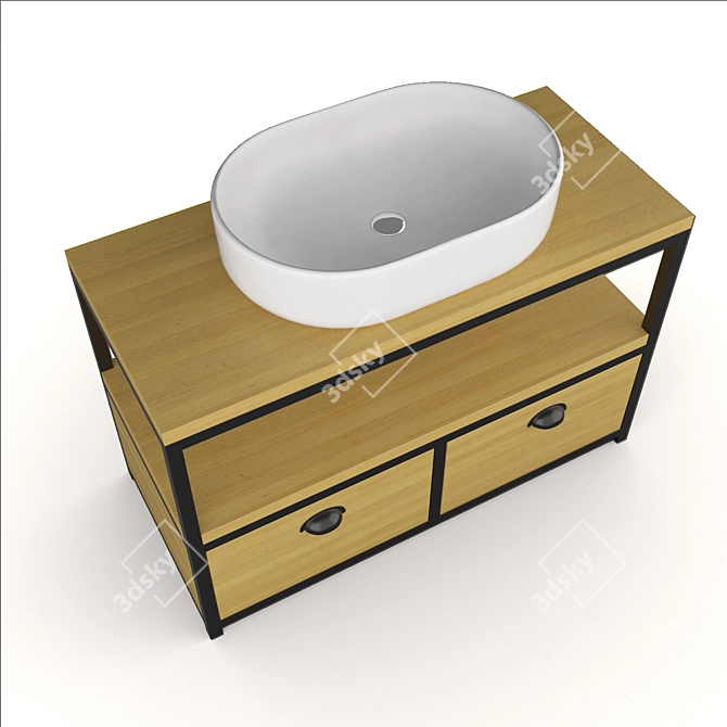 Noreedge Midler Cabinet + Mira Norwich Basin 3D model image 2