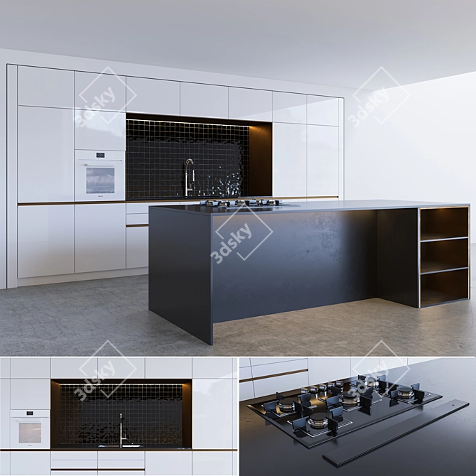 Modern Kitchen Island: Stylish & Functional 3D model image 1