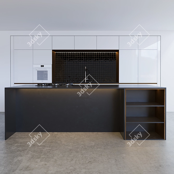 Modern Kitchen Island: Stylish & Functional 3D model image 2