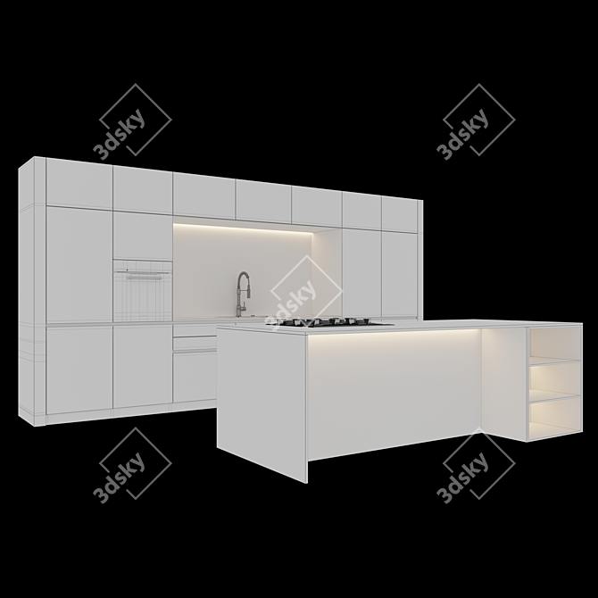 Modern Kitchen Island: Stylish & Functional 3D model image 4