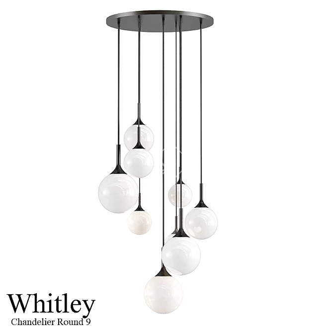 Whitley Round Chandelier: Elegant Illumination 3D model image 1