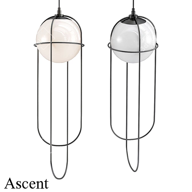 Sleek Modern Design Pendant Lamp 3D model image 1