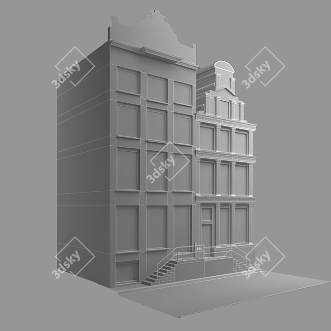 Versatile Background Building Model 3D model image 4