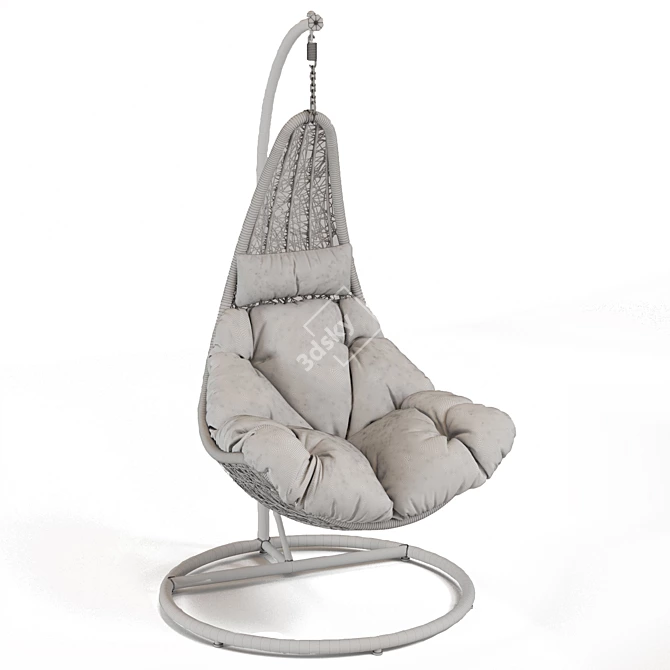Modern Synthetic Fiber Hanging Chair 3D model image 5