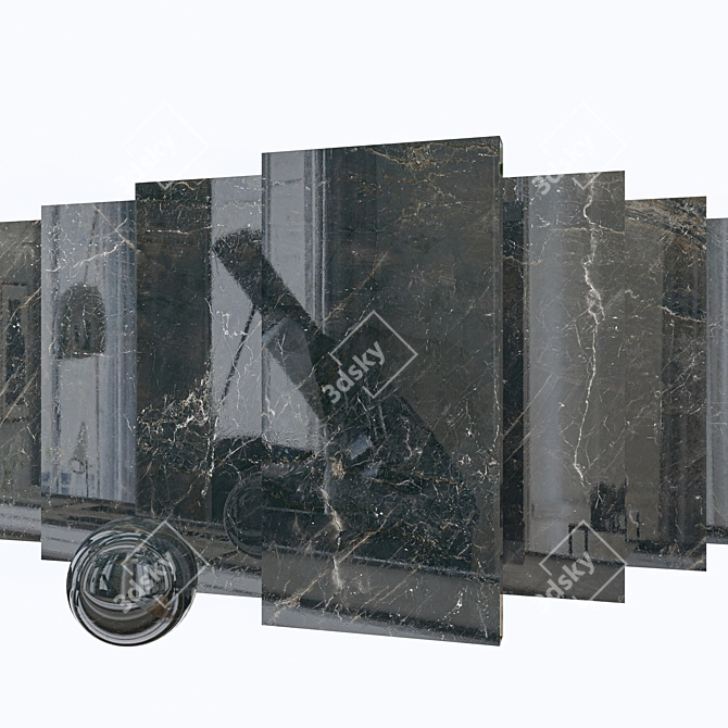 Elegant Carelia Black Marble Set 3D model image 1