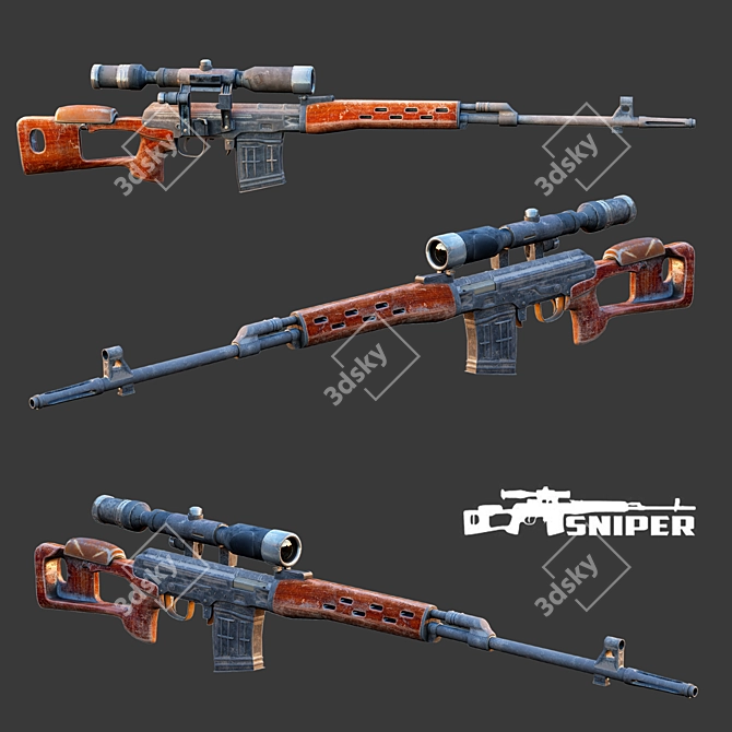 Precision Sniper: Dragunov Rifle 3D model image 1