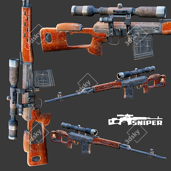 Precision Sniper: Dragunov Rifle 3D model image 2