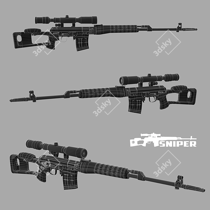 Precision Sniper: Dragunov Rifle 3D model image 3