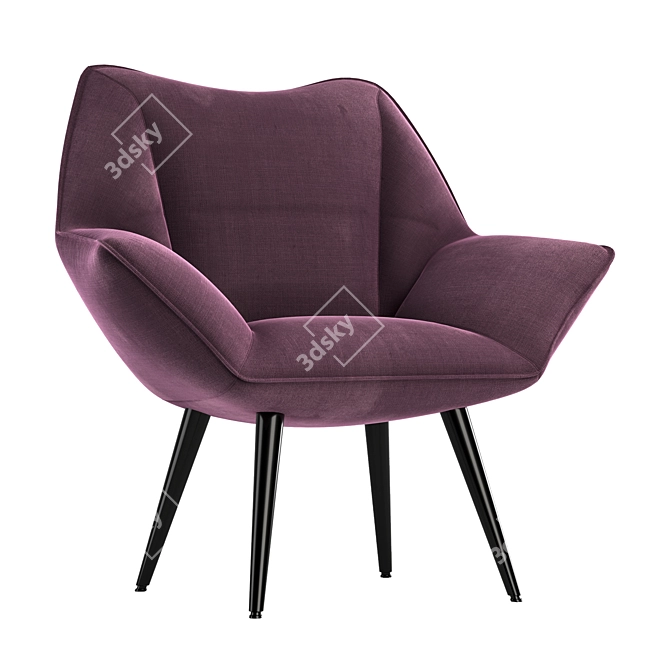 Elegant Modern Armchair - Max/Obj 3D model image 1