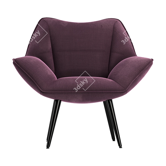 Elegant Modern Armchair - Max/Obj 3D model image 2