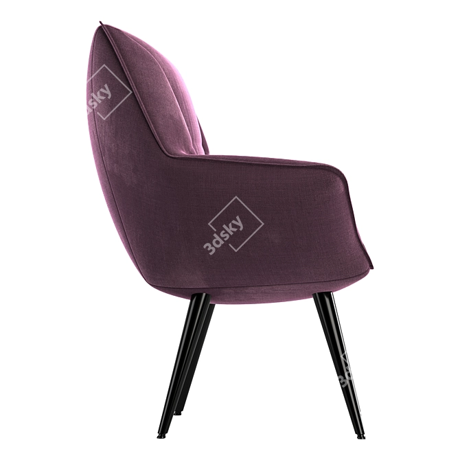 Elegant Modern Armchair - Max/Obj 3D model image 3