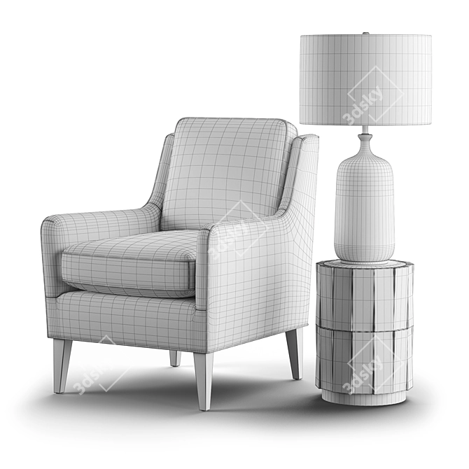 Alice Accent Chair: Timeless Elegance for Your Home 3D model image 4