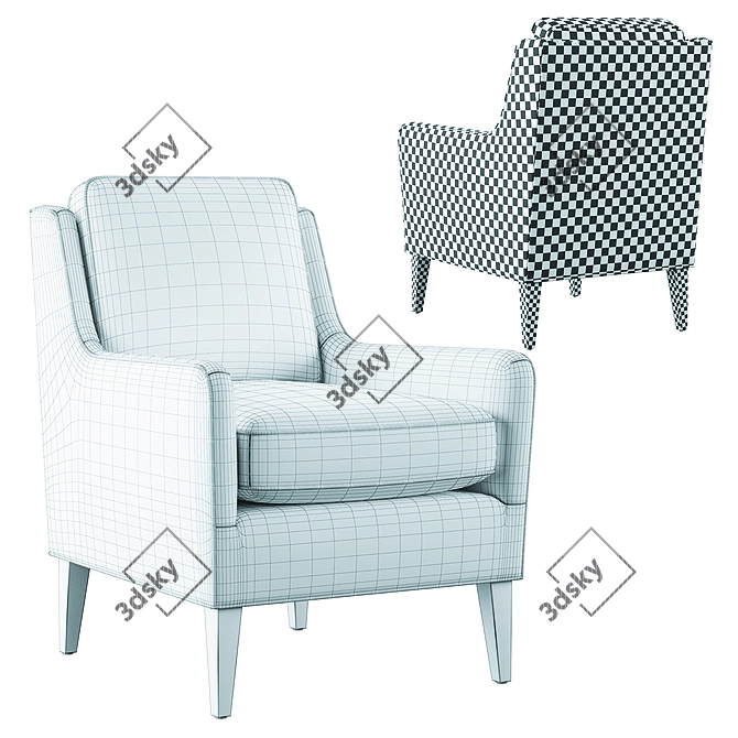 Alice Accent Chair: Timeless Elegance for Your Home 3D model image 5