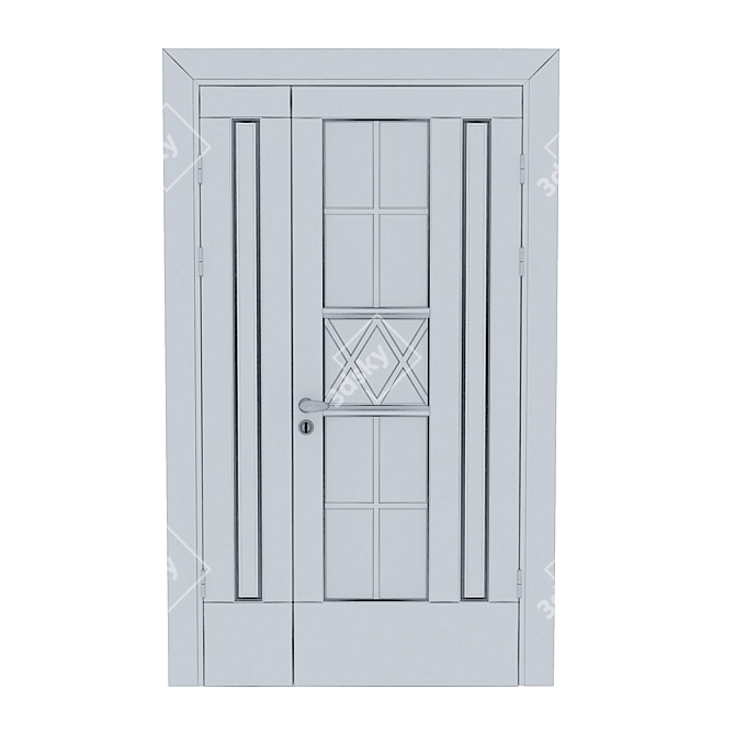 Vintage Walnut Double Door 3D model image 2