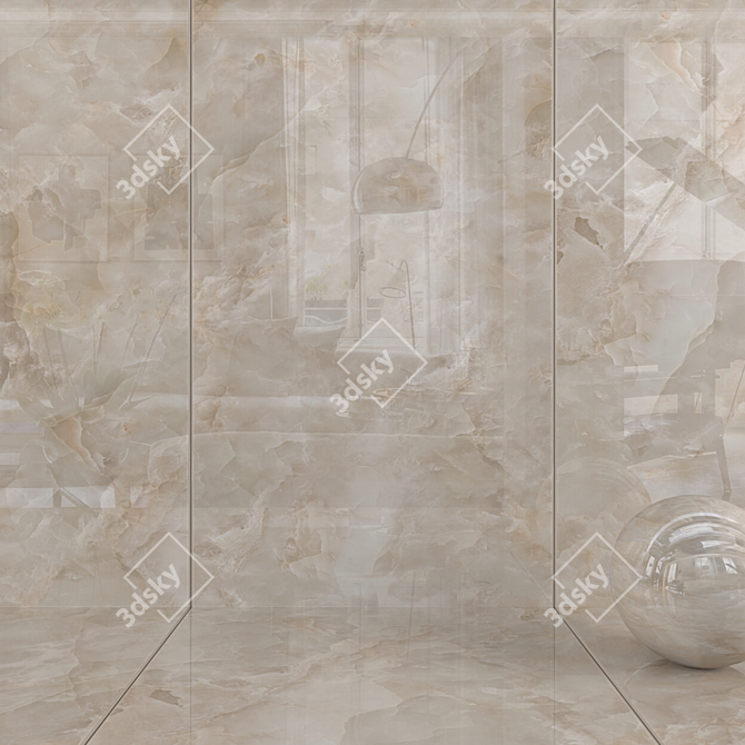  Contemporary Karen Beige Wall Tiles 3D model image 1