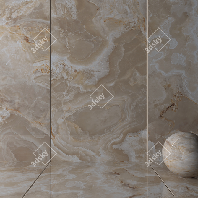 Karina Beige Wall Tiles: Multi-Texture, High-Definition 3D model image 2