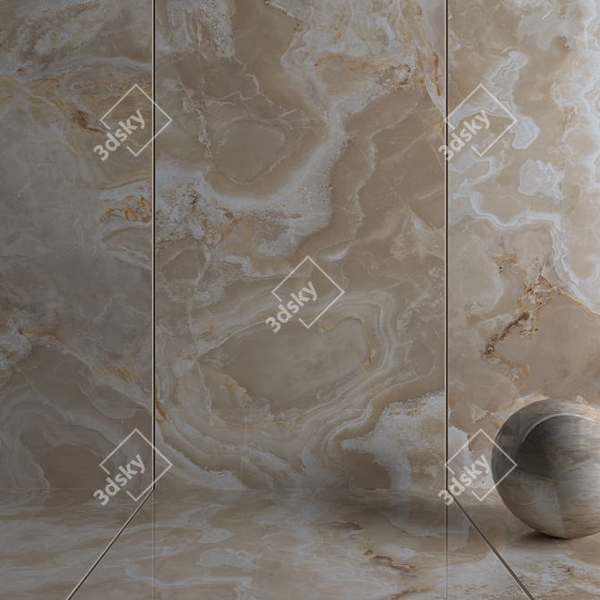 Karina Beige Wall Tiles: Multi-Texture, High-Definition 3D model image 3