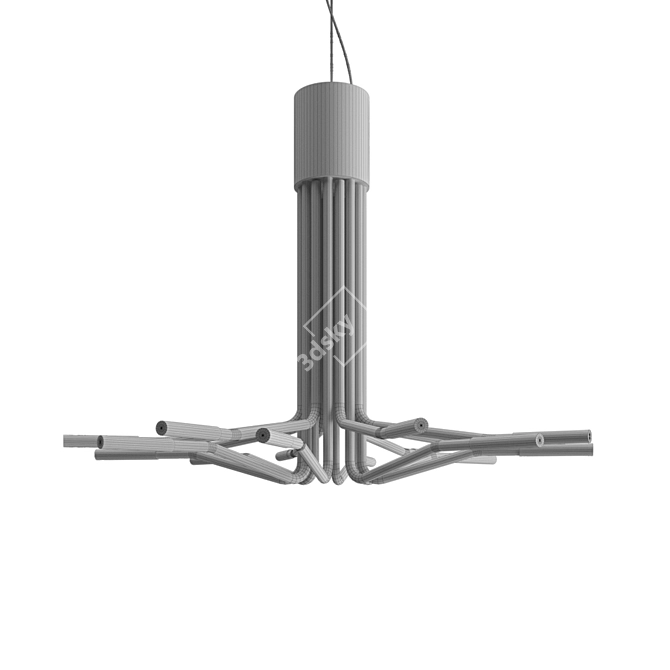 Modern LED Chandelier: a Tree of Light 3D model image 2
