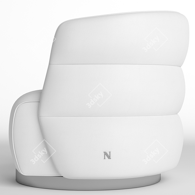 Natuzzi Couture Armchair: Luxurious Comfort 3D model image 2